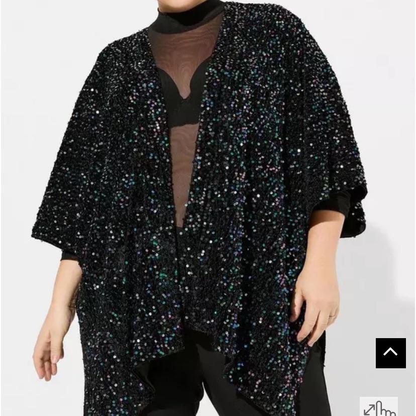 Torrid Black Sequin Women's Top Plus O/S Fits Plus Size